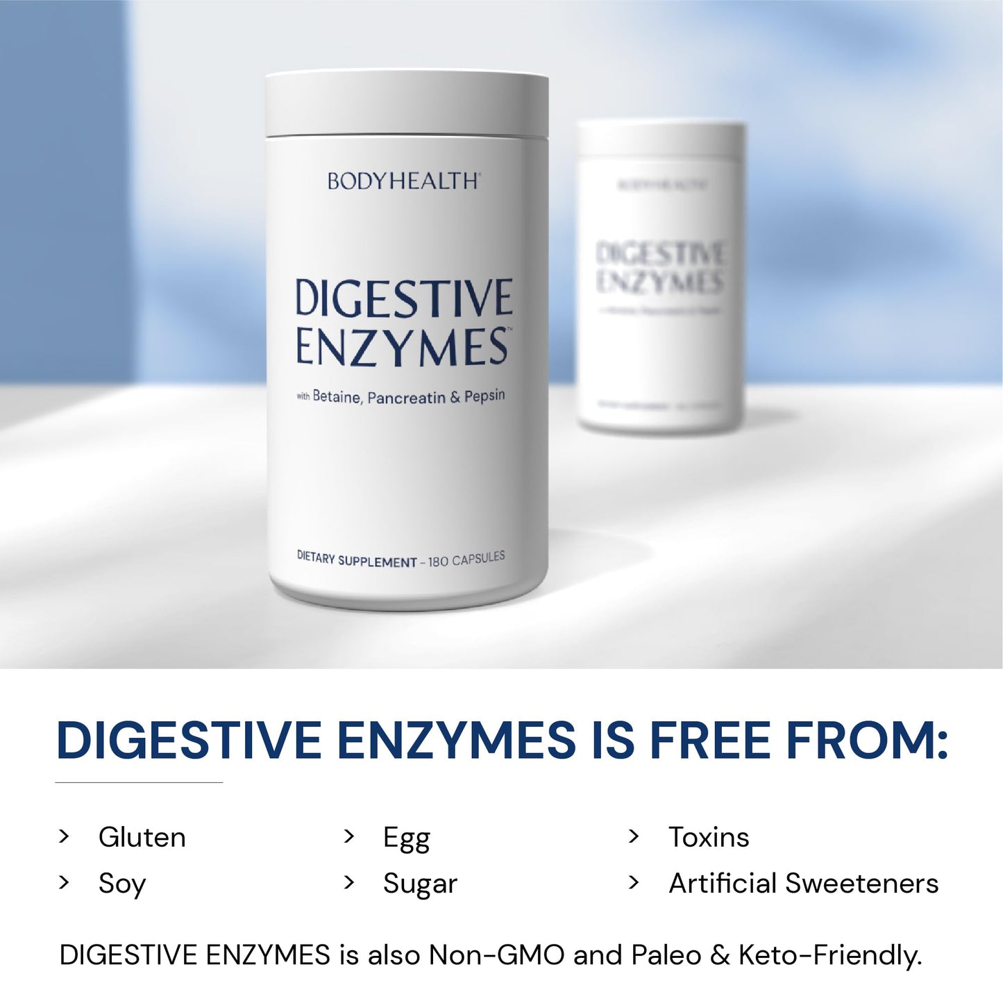 BodyHealth Digestive Enzymes Full Spectrum Digestive Support (180 caps), Betaine, Pepsin, Pancreatin BPP Loaded with Enzymes and Probiotics, Relief for Stomach Bloating, Heartburn, Gas, Constipation BodyHealthBuy Supplements Australia
