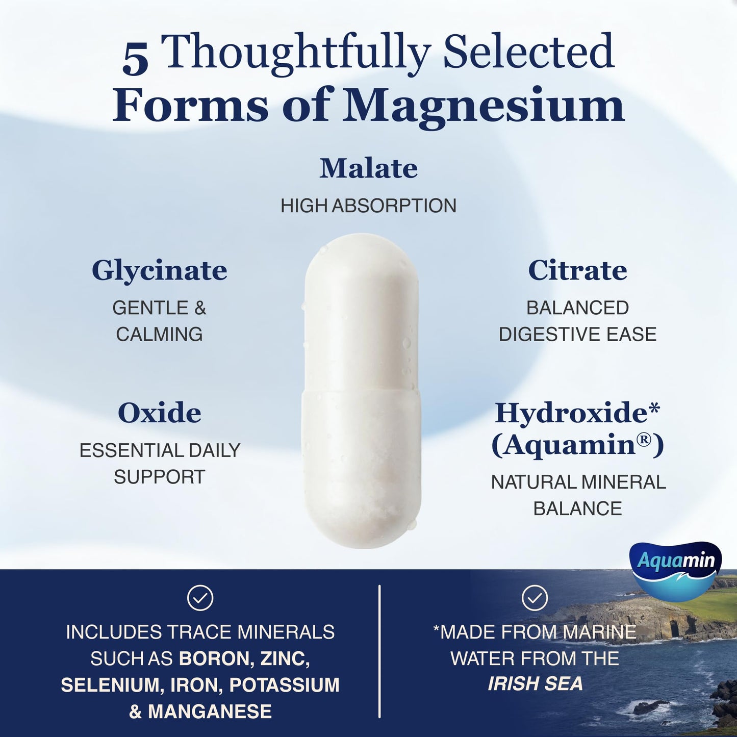 ZnS Health Spectrum 5 Magnesium Complex for Women & Men – 5 Magnesium Complex Supplement with Glycinate, Malate, Citrate & Hydroxide for Sleep, Muscle Recovery & Calm – 500mg Vegan – 60 Capsules ZnS Health buy supplements Au