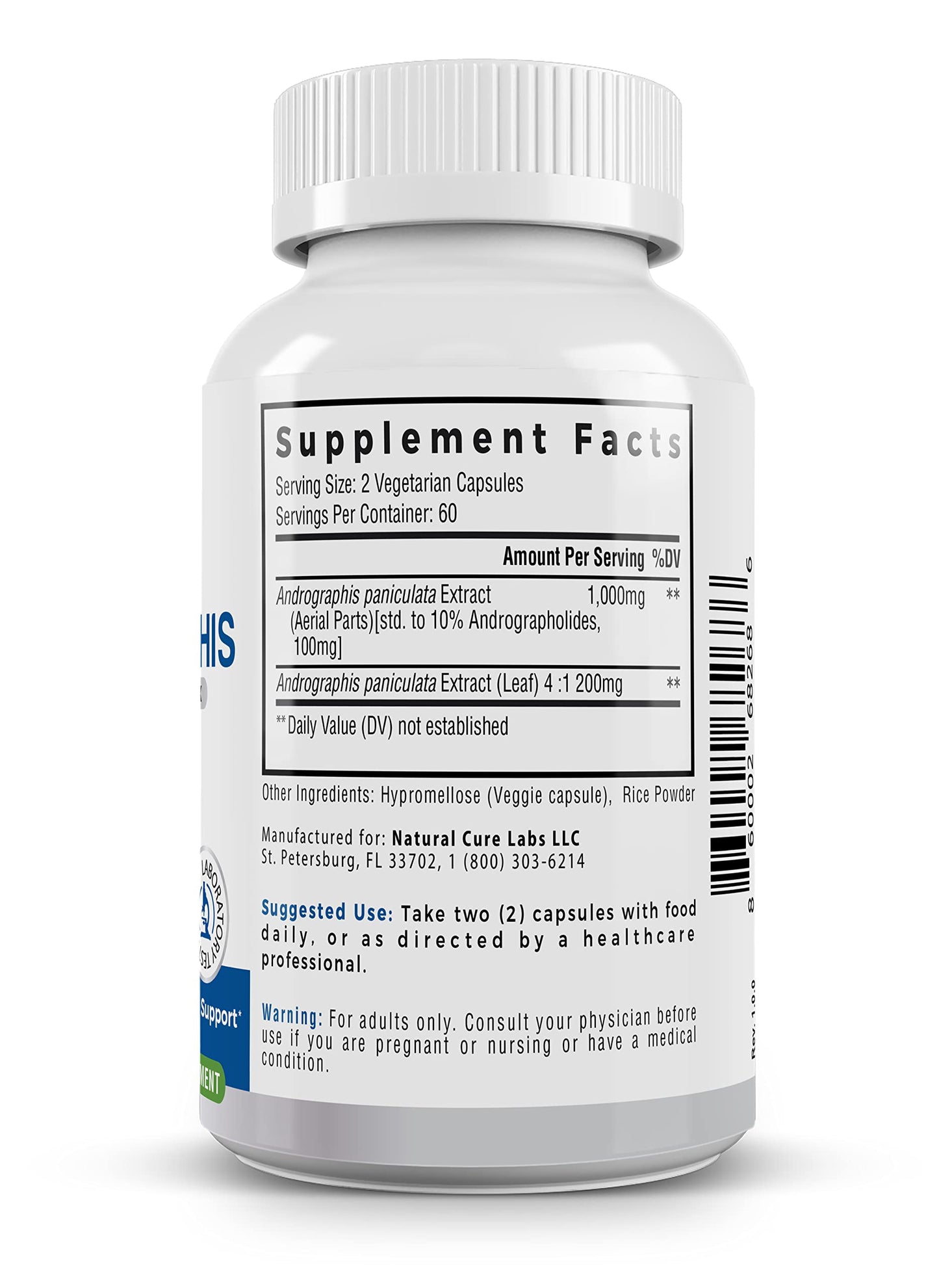 Natural Cure Labs Premium Andrographis Paniculata Extract 1,200mg – 100mg Standardized Andrographolides – Vegan Immune & Digestive Support Capsules – Non-GMO, Gluten-Free, Herbal Dietary Supplement Natural Cure Labs buy supplements Au