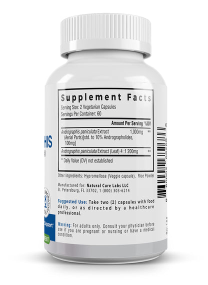 Natural Cure Labs Premium Andrographis Paniculata Extract 1,200mg – 100mg Standardized Andrographolides – Vegan Immune & Digestive Support Capsules – Non-GMO, Gluten-Free, Herbal Dietary Supplement Natural Cure Labs buy supplements Au