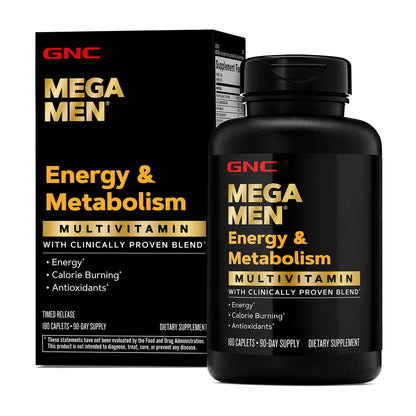 GNC Mega Men Energy & Metabolism Multivitamin | Antioxidants and Increased Calorie Burning | 180 Count GNC buy supplements Au
