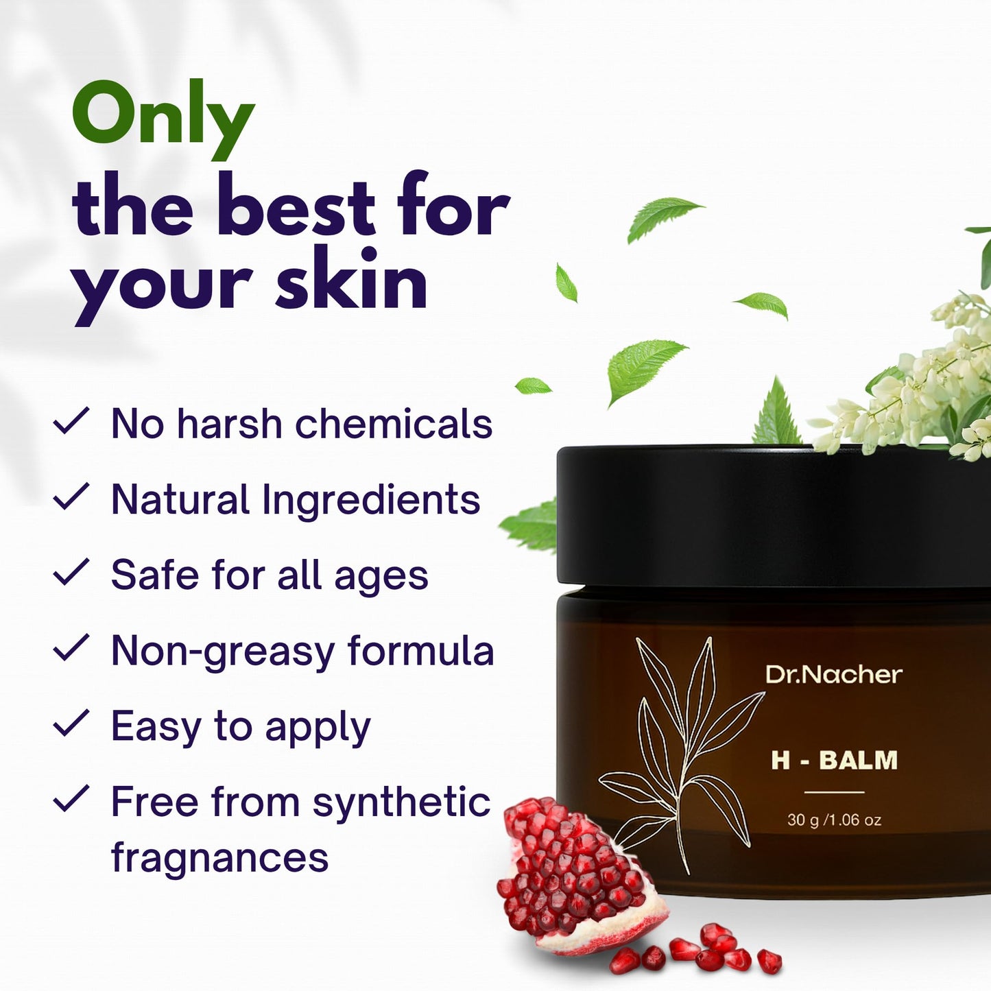 Dr. Nacher H-Balm. Rectal Natural Balm for Fissure, Hem Related discomfort. with Sophora & 12 Herbal Extracts. Soothes Irritation. Fast-Acting. Safe for Sensitive Areas and Postnatal. for Men & Women Dr. NacherBuy Supplements Australia