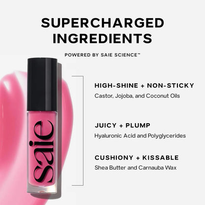 Saie Dewy Glow Duo - Dew Liquid Blush - (.40 oz, Flirty), Glossybounce Lip Gloss-Oil Hybrid (.17 oz, Burst) - Hydrating, Vegan Makeup for Radiant Cheeks & Lips SaieBuy Supplements Australia
