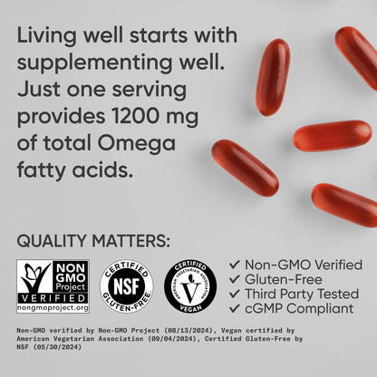 Sports Research® Vegan Omega 3-6-7-9 - 1200 mg of Multi-Spectrum Omega Fatty Acids Certified Non-GMO Formula with Sea Buckthorn & Borage Oil - 90 Veggie Softgels Sports Research buy supplements Au