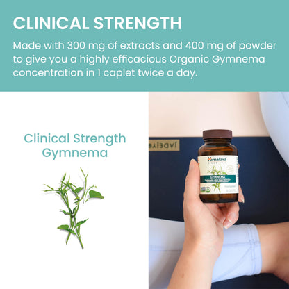 Himalaya Organic Gymnema Sylvestre – Herbal Glucose Metabolism Support - USDA Organic, Non-GMO, Vegan, Gluten Free, Additive Free, 700 mg, 60 Caplets