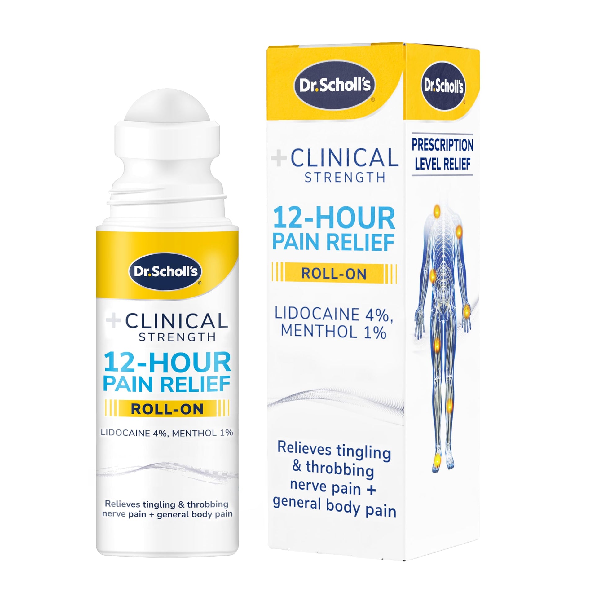 Dr. Scholl’s Clinical Strength 12-Hour Pain Relief Liquid Roll-On, 3 oz - 4% Lidocaine for Powerful Numbing, Instant Cooling Pain Relief with Menthol, Added Urea, Use on Hands, Feet, Neck, Back & Legs Dr. Scholl'sBuy Supplements Australia