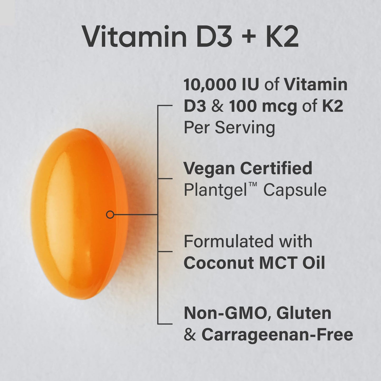 Sports Research® Vitamin D3 + K2 with 10,000iu of Plant-Based D3 & 100mcg of Vitamin K2 as MK-7 | Non-GMO Verified & Vegan Certified 60ct Sports Research buy supplements Au