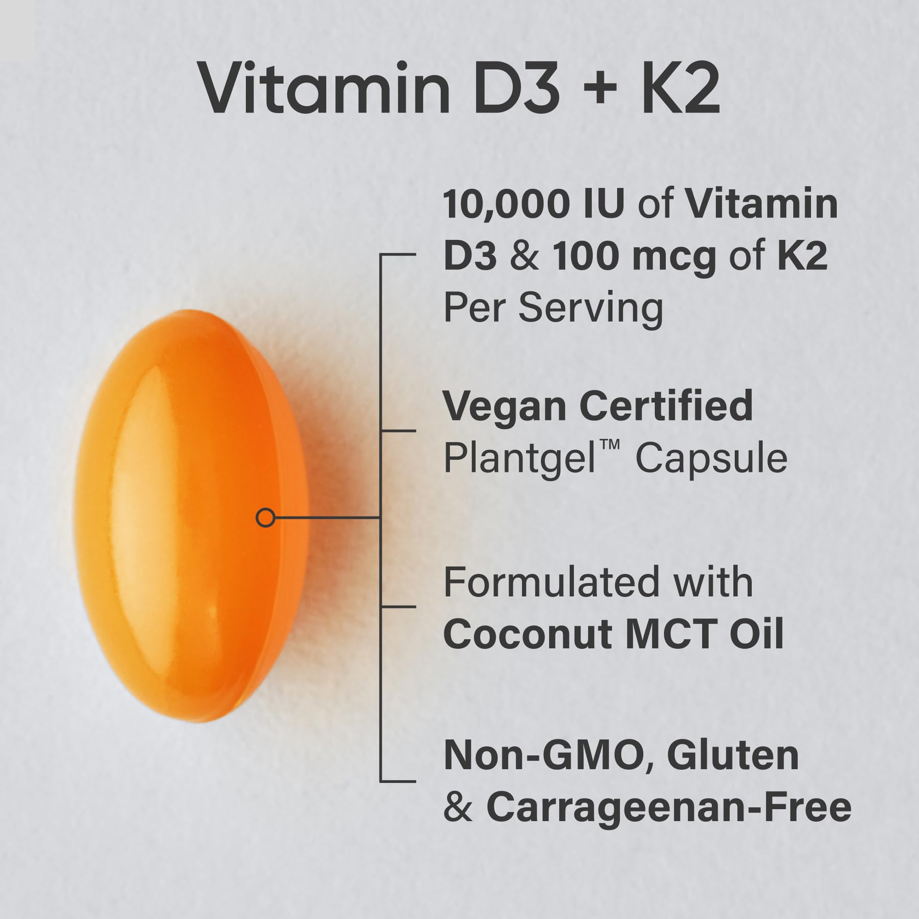 Sports Research® Vitamin D3 + K2 with 10,000iu of Plant-Based D3 & 100mcg of Vitamin K2 as MK-7 | Non-GMO Verified & Vegan Certified 60ct Sports Research buy supplements Au