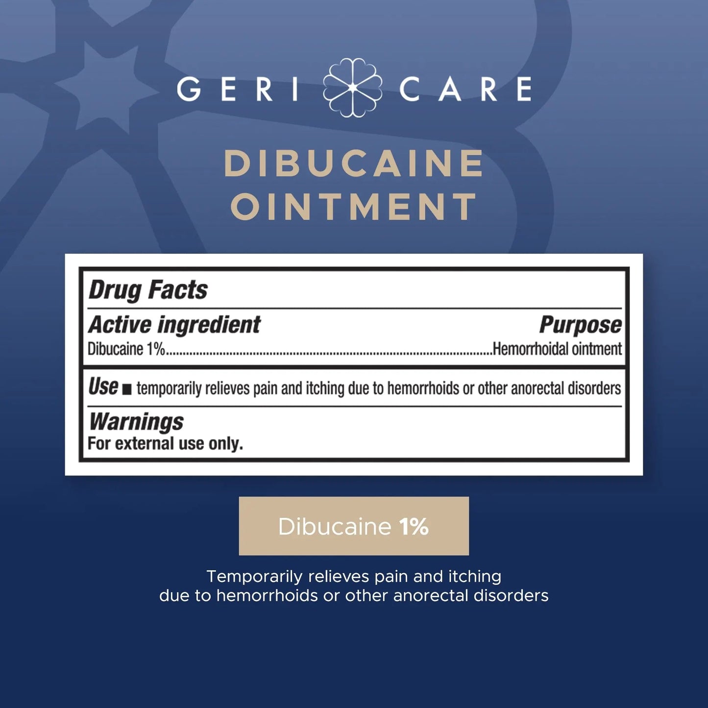 GeriCare Dibucaine Hemorroid Ointment 1% Pain-Relief Hemorrhoid Cream |Hemorroidal & Topical Analgesic| Quick Relief from Burning & Itching | Fast-Acting External Hemorrhoid Treatment 1oz (2 Pack) GeriCareBuy Supplements Australia