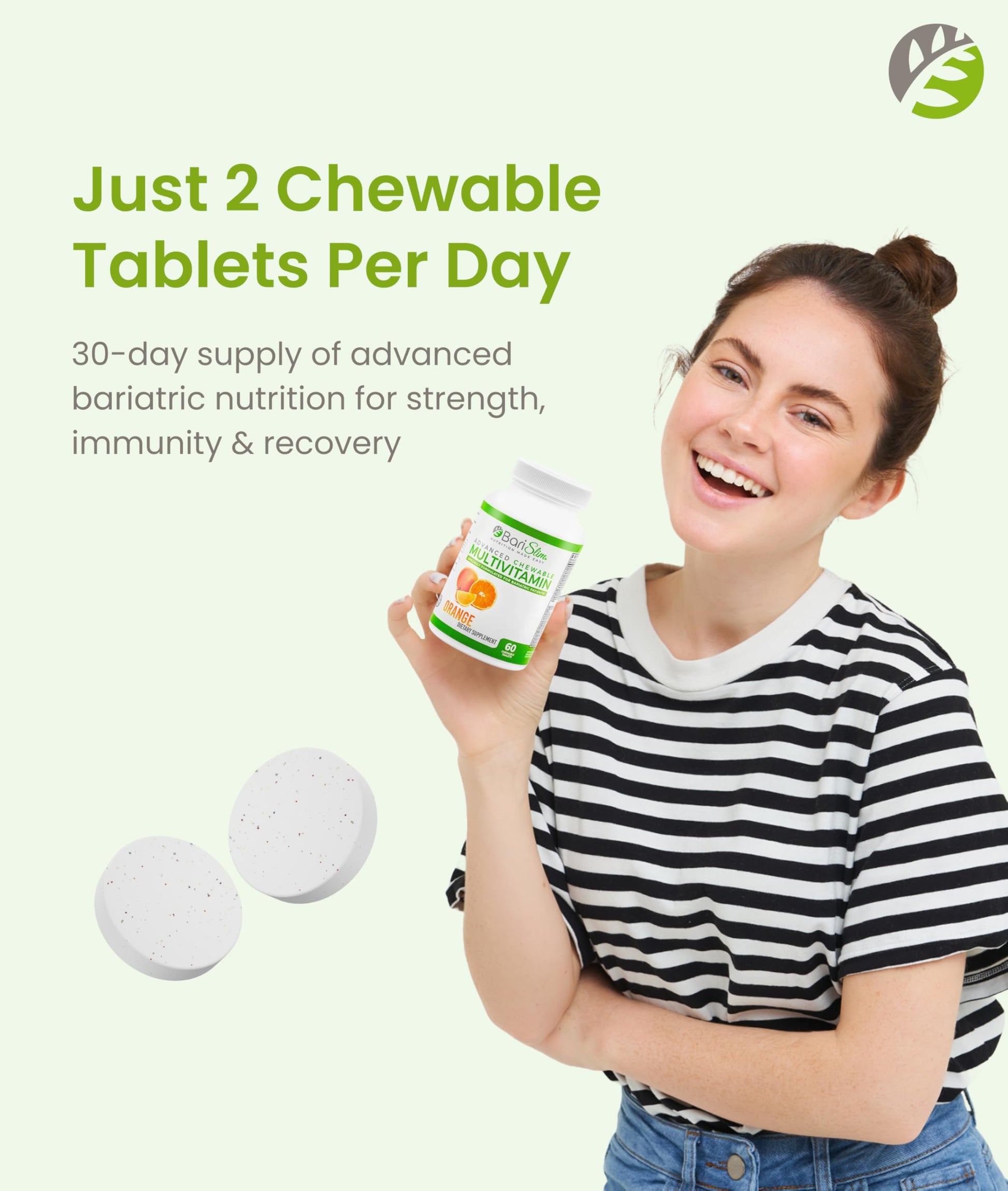 BariSlim Advanced Chewable Bariatric Multivitamin Tablets - Bariatric Vitamin and Supplement for Post Bariatric Surgery Including Gastric Bypass and Gastric Sleeve | Orange (60 Count) BariSlim buy supplements Au