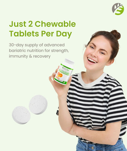 BariSlim Advanced Chewable Bariatric Multivitamin Tablets - Bariatric Vitamin and Supplement for Post Bariatric Surgery Including Gastric BariSlim