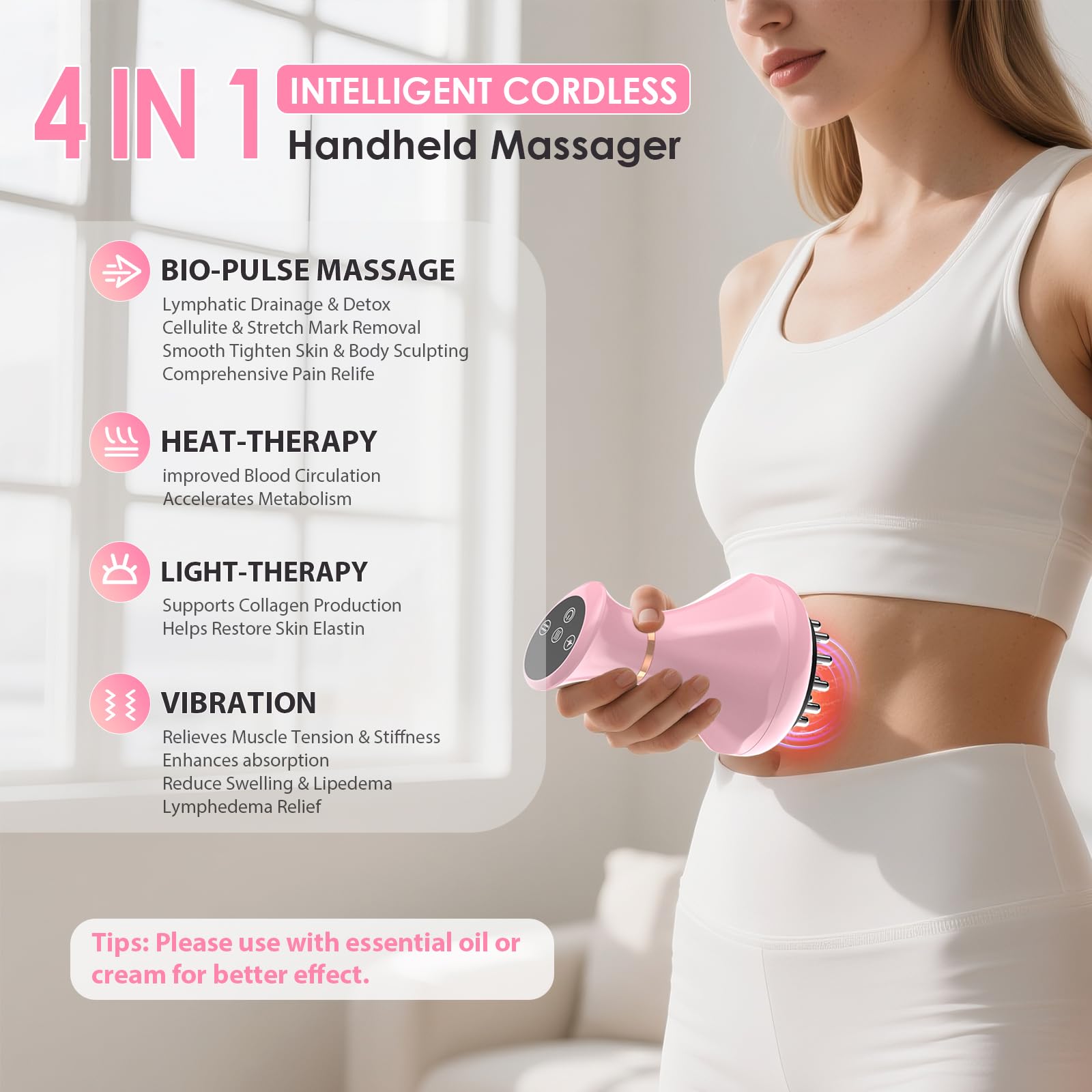 Lymphatic Drainage Massager, Anti Cellulite Massage Tool For Thigh & Belly Stretch Marks & Cellulite Reduction, Handheld Massage tools for Sciatica Nerve, Legs, Arms, Hip, Muscle, Low Back Pain Relief AIHEU buy supplements Au