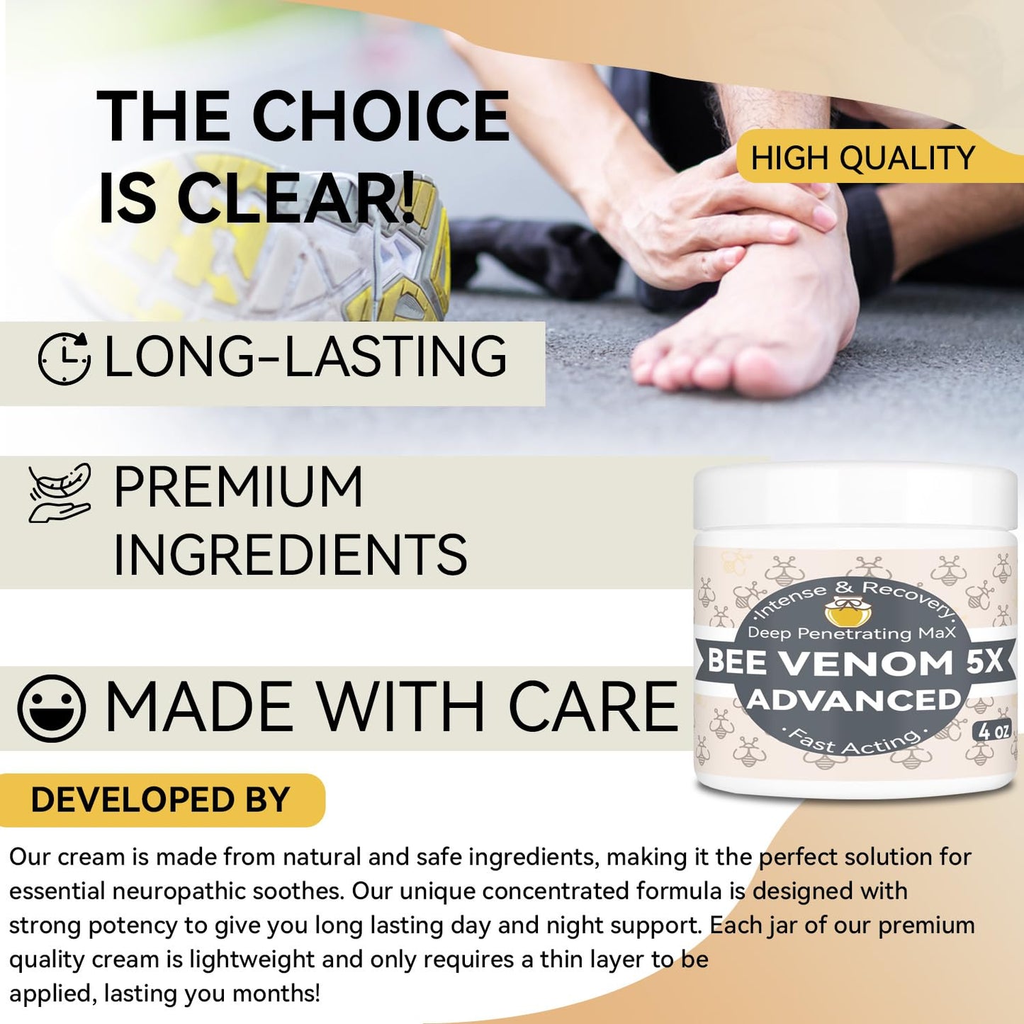 AEROMAXX Organic Bee Venom Muscle Joint Cream, 10x Maximum Caring Ointment, Soothe Shoulder, Back, Neck, Hands, Knuckles, Elbows, Feet, Leg, Knees, Ankle, Meniscus, for Adults, Elderly AEROMAXXBuy Supplements Australia