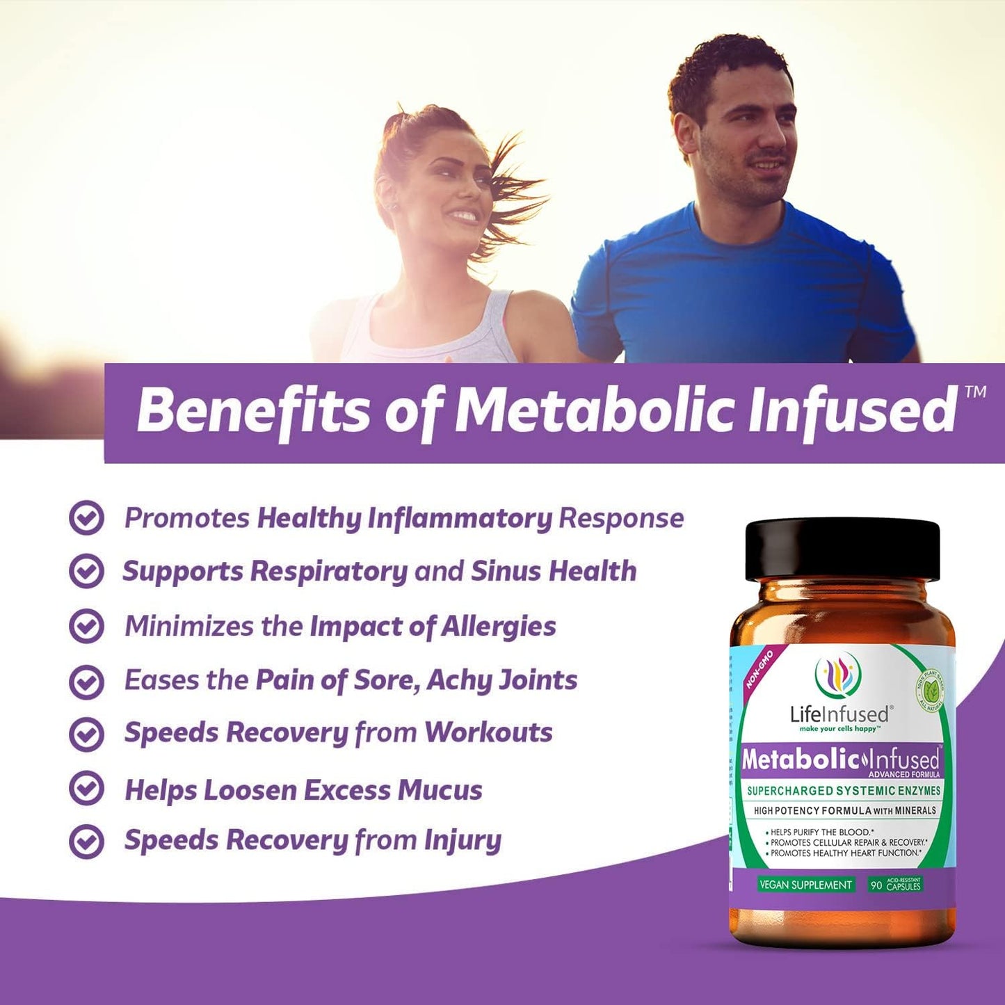 Life Infused Metabolic Enzymes – Systemic Enzyme Supplement with Serrapeptase, Nattokinase, Bromelain & Protease Blend – 72 Trace Minerals – Immune & Circulation Support – Vegan, Non-GMO – 90 Capsules Life Infused buy supplements Au