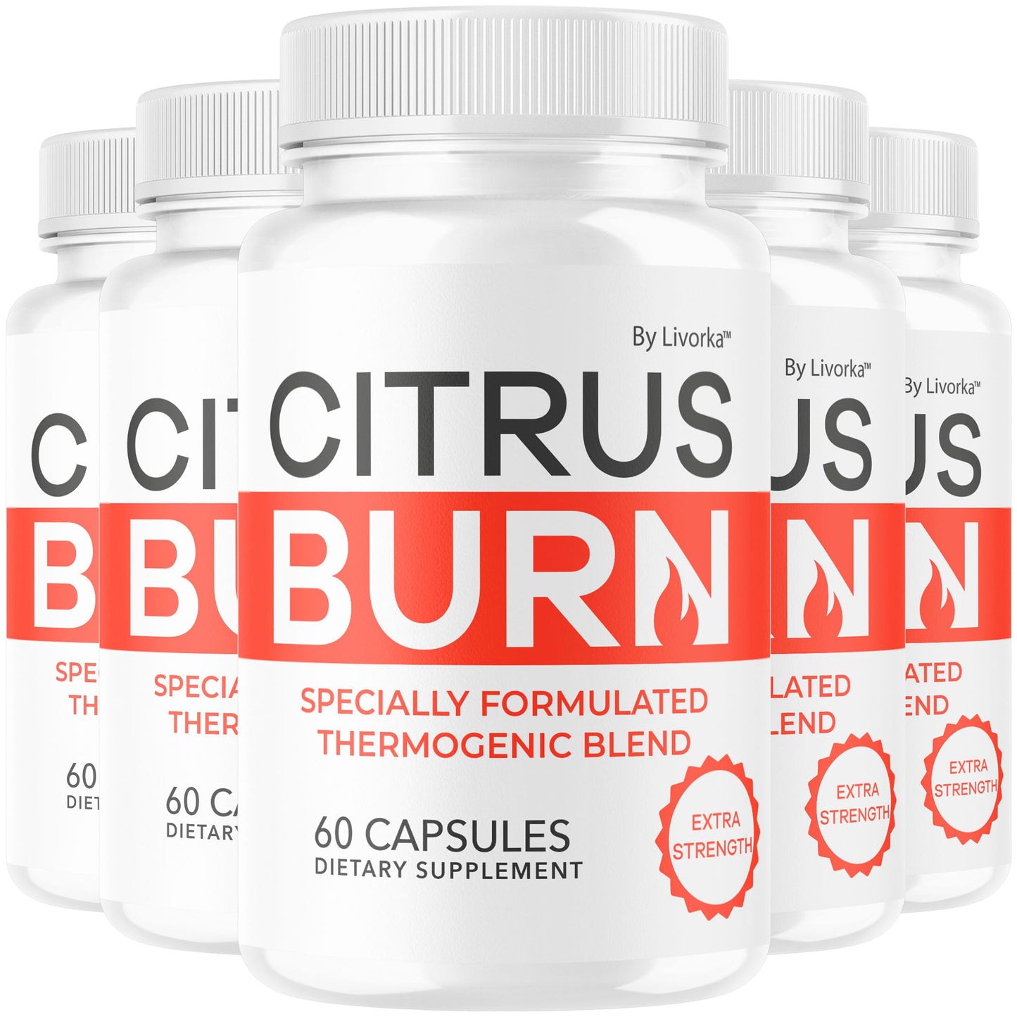 (5 Pack) Citrus Burn Capsules - Official CitrusBurn Pills Supplement Support All Natural Ingredients Advanced Formula Premium Multivitamin for Overall Health & Wellness, 300 Capsules for 5 Months LIVORKABuy Supplements Australia