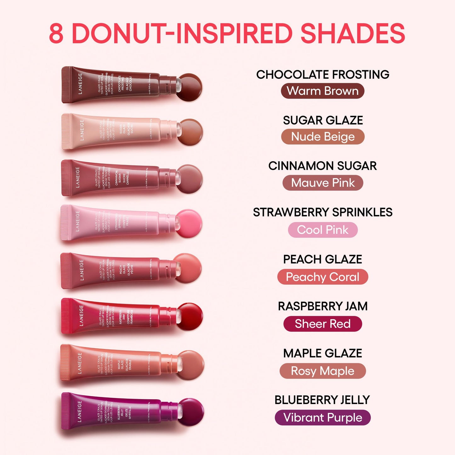 LANEIGE Glaze Craze Tinted Lip Serum, Strawberry Sprinkles: Hydrating Serum for Glossy,Nourished Lips with Plumping Polypeptides,0.42 oz LANEIGEBuy Supplements Australia
