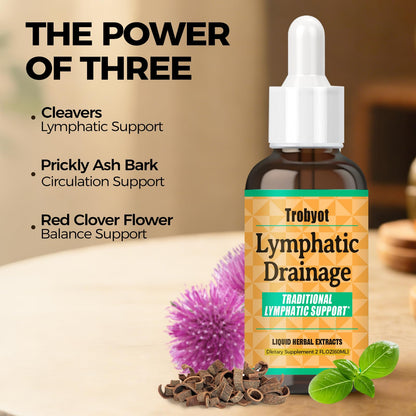 Trobyot Lymphatic Drainage Drops - Features Cleavers (Lymphatic), Prickly Ash Bark (Circulation), Red Clover Flower (Balance) - Immune Support Formula,2fl oz Trobyot buy supplements Au