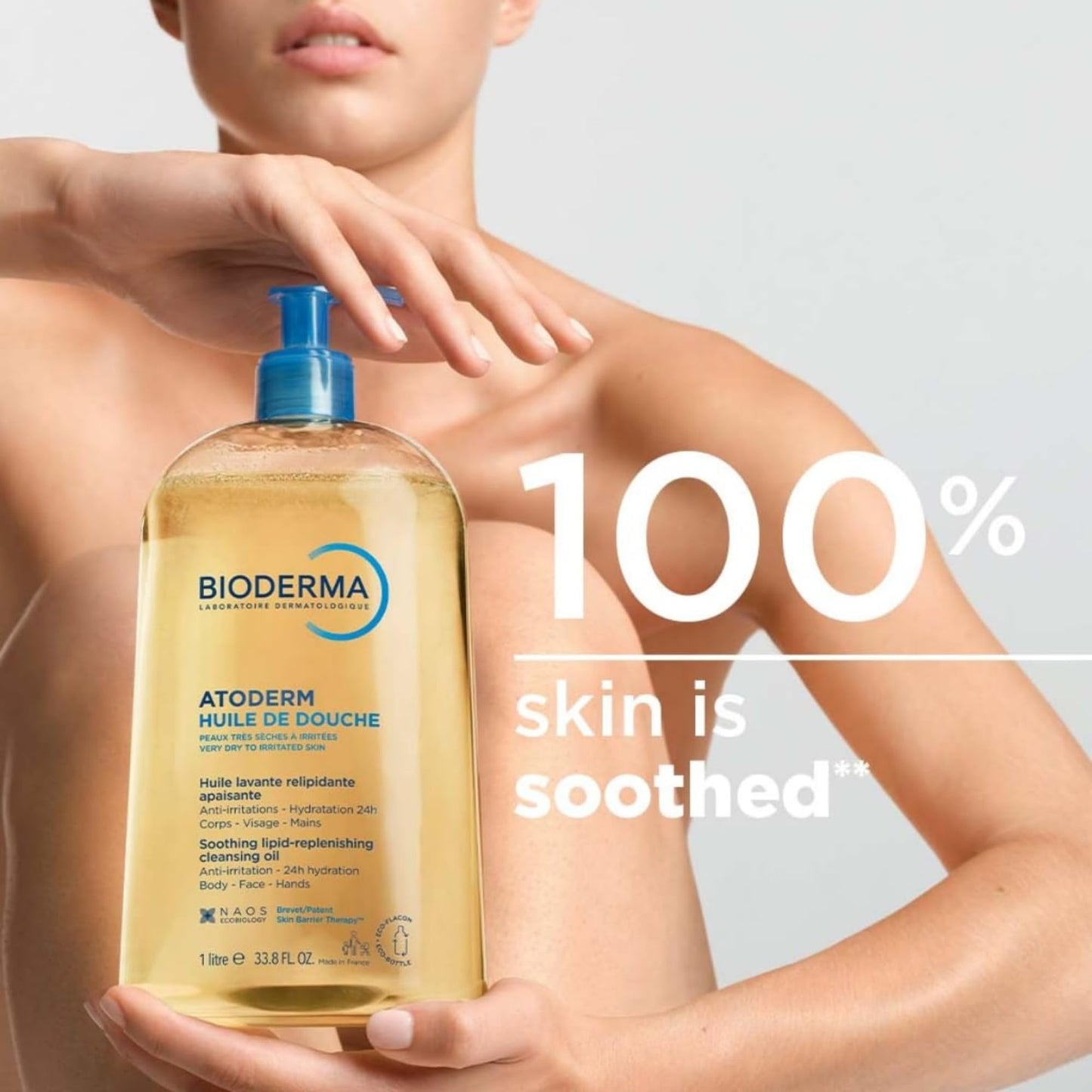 Bioderma Atoderm Shower Oil, Cleansing Oil For Face & Body, Nourishing Cleansing Oil For Dry to Atopic Sensitive Skin