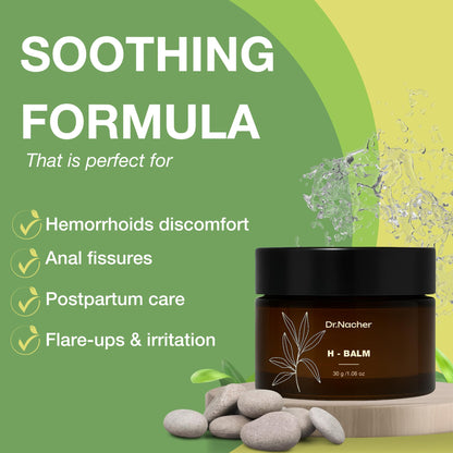 Dr. Nacher H-Balm. Rectal Natural Balm for Fissure, Hem Related discomfort. with Sophora & 12 Herbal Extracts. Soothes Irritation. Fast-Acting. Safe for Sensitive Areas and Postnatal. for Men & Women Dr. NacherBuy Supplements Australia