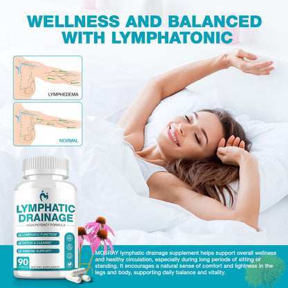 Lymphatic Drainage Supplements - Lymphatic Drainage Capsule for Detox & Cleanse, Immune Support - Natural Herbal Blends with Dandelion, Burdock, Cleavers & Echinacea, 90 Capsules MOSRAY buy supplements Au