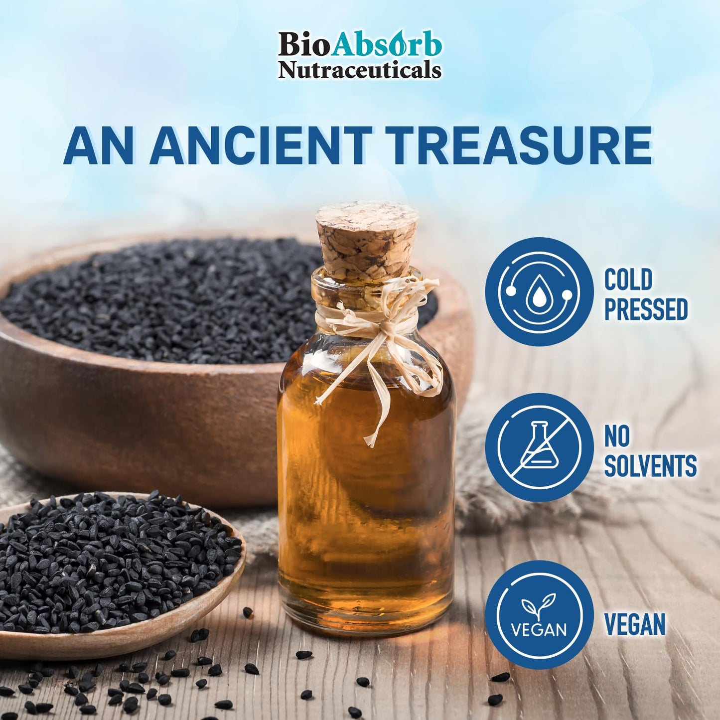 Bio Absorb Black Seed Oil Cold Pressed Capsules. 200 softgels, 500mg (50-Day Supply). No Aftertaste. Bio Absorb Nutraceuticals buy supplements Au