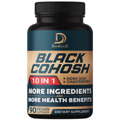 Dedica Black Cohosh dietary supplement bottle on a white background