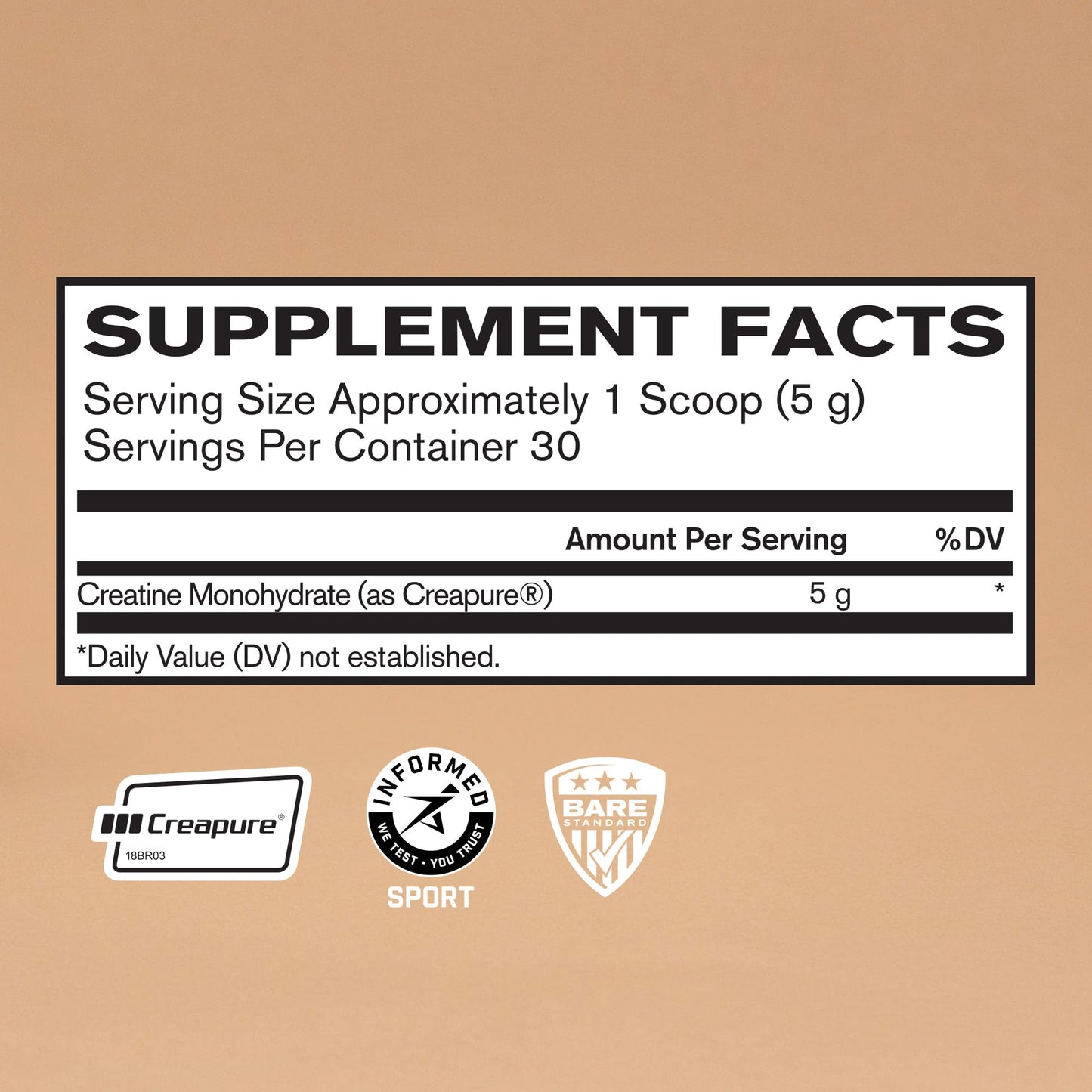 BARE PERFORMANCE NUTRITION, BPN Pure Creatine Monohydrate Powder by Creapure, 5g of Creatine per Serving, Supports Muscle Growth