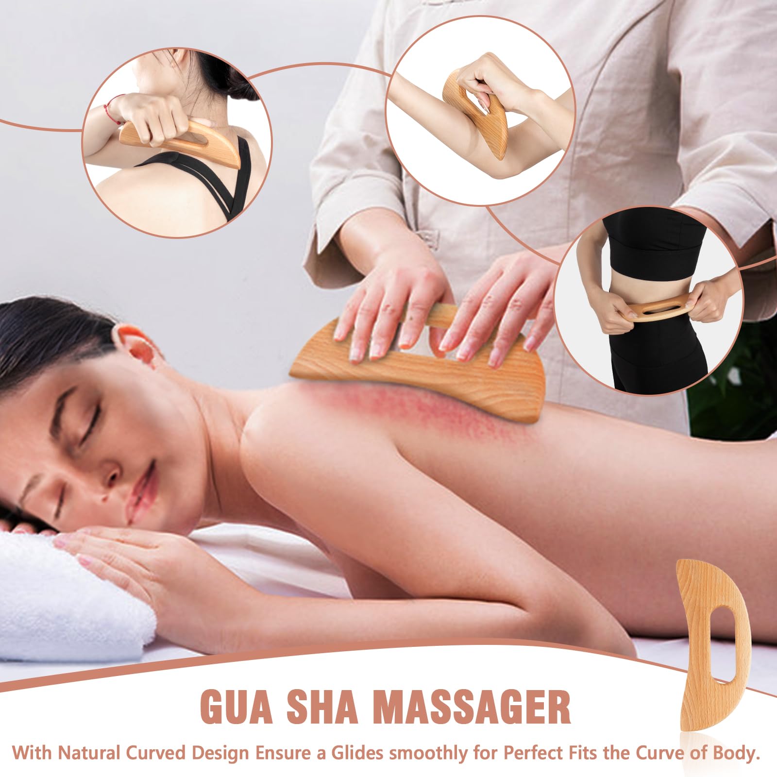 KintKita Wood Therapy Massage Tools 3 in 1,Wooden Lymphatic Drainage Massager, Body Sculpting Tools Cellulite Massager for Maderoterapia, Body Contouring, Relief Muscle, Anti-Cellulite KintKita buy supplements Au