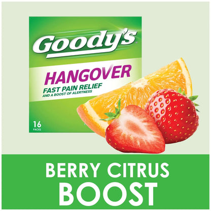 Goody's Hangover Powders, Fast Pain Relief & Boost of Alertness Berry Citrus, 4 ct (Pack of 1) Goody'sBuy Supplements Australia