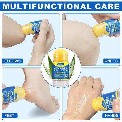 Loobexery 2 Pcs 60% Urea with 2% Salicylic Acid Foot Care Stick, Urea Foot Cream for Cracked Feet, Repairs Dry Rough Heels Fast, Foot Lotion Moisturizer for Dead Skin, Hydrating Heel Balm