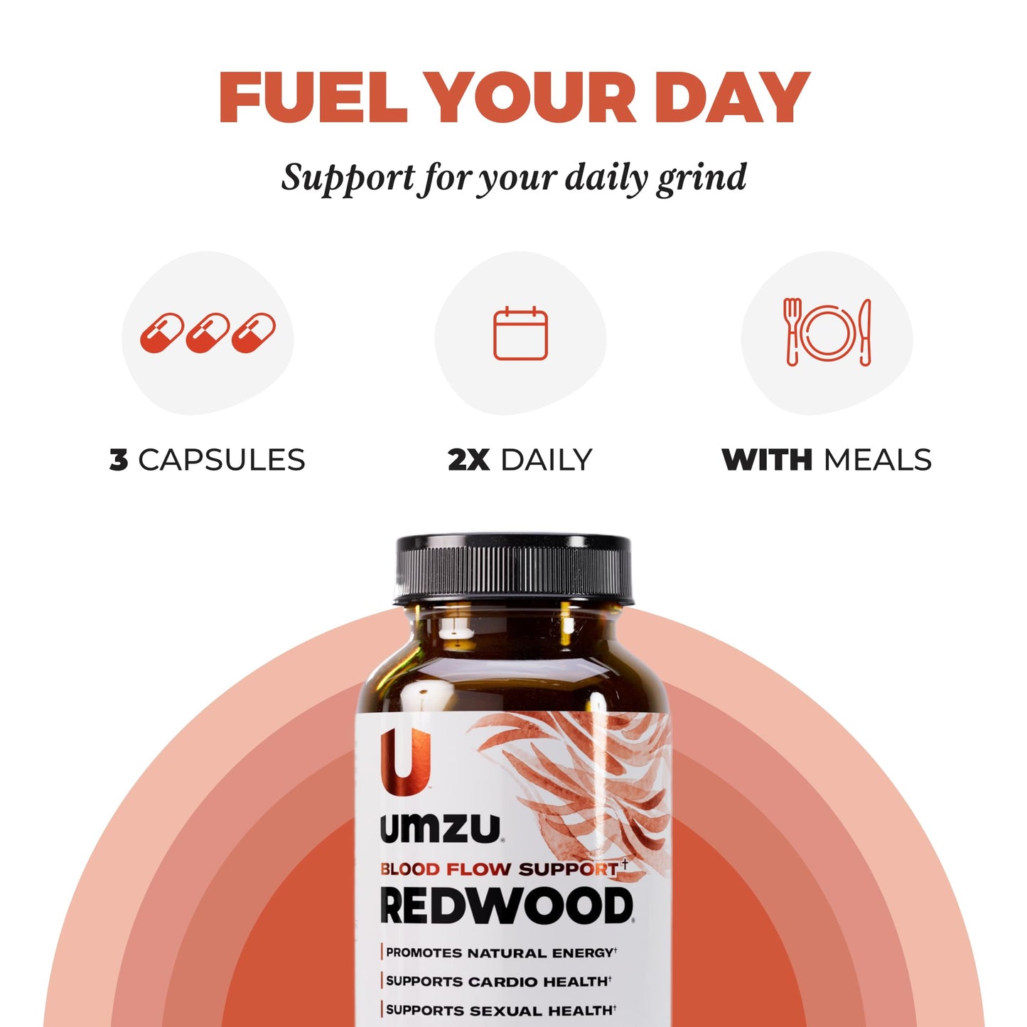 UMZU Redwood Nitric Oxide Booster, (30 Day Supply) – Vitamin C, Garlic & Horse Chestnut – Healthy Circulation & Endurance – Daily Cardiovascular Support Nitric Oxide