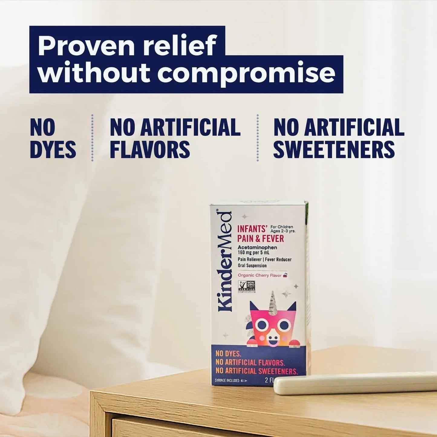 KinderMed Infants' Pain & Fever Medicine, No Dyes, No Artificial Flavors, No Artificial Sweeteners, Vegan, Non-GMO, Gluten Free, Organic Cherry Flavor, Two Pack, 2 x 2 fl. oz KinderMedBuy Supplements Australia