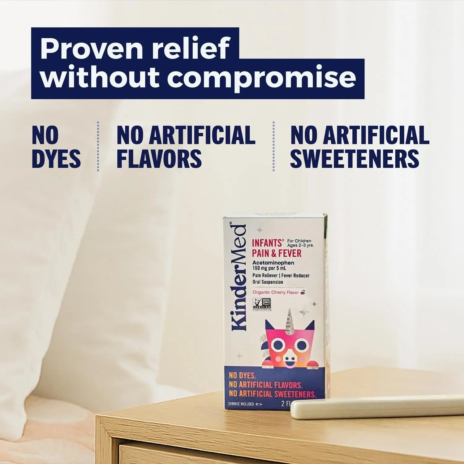 KinderMed Infants' Pain & Fever Medicine, No Dyes, No Artificial Flavors, No Artificial Sweeteners, Vegan, Non-GMO, Gluten Free, Organic Cherry Flavor, Two Pack, 2 x 2 fl. oz KinderMedBuy Supplements Australia