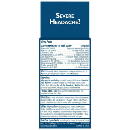 MagniLife Migraine Relief, Non-Habit Forming, 90 Homeopathic Tablets, Migraine Medicine for Light & Sound Sensitivity, Nausea, Blurred Vision & Pressure, Quick-Dissolve Headache Pain Relief MagniLifeBuy Supplements Australia