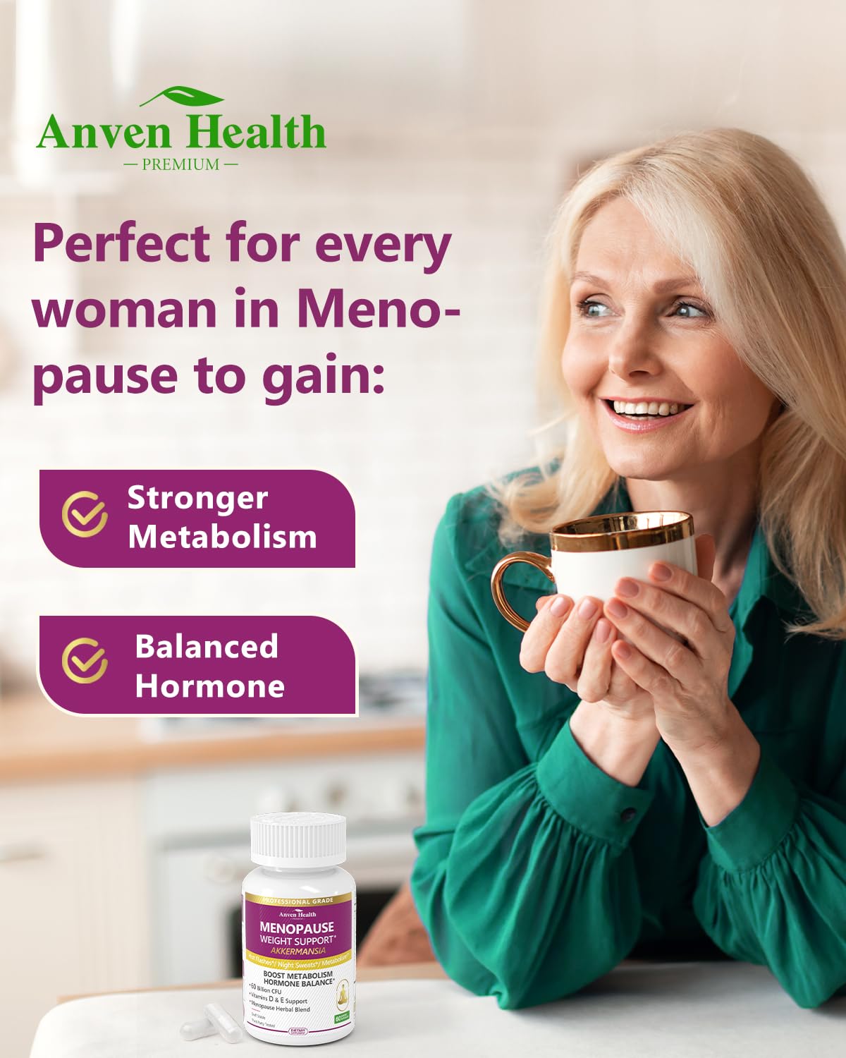 Spermidine 20mg + Fisetin 300mg + Akkermansia for Women丨Cellular Renewal, Metabolic & Gut Health Anven Health buy supplements Au
