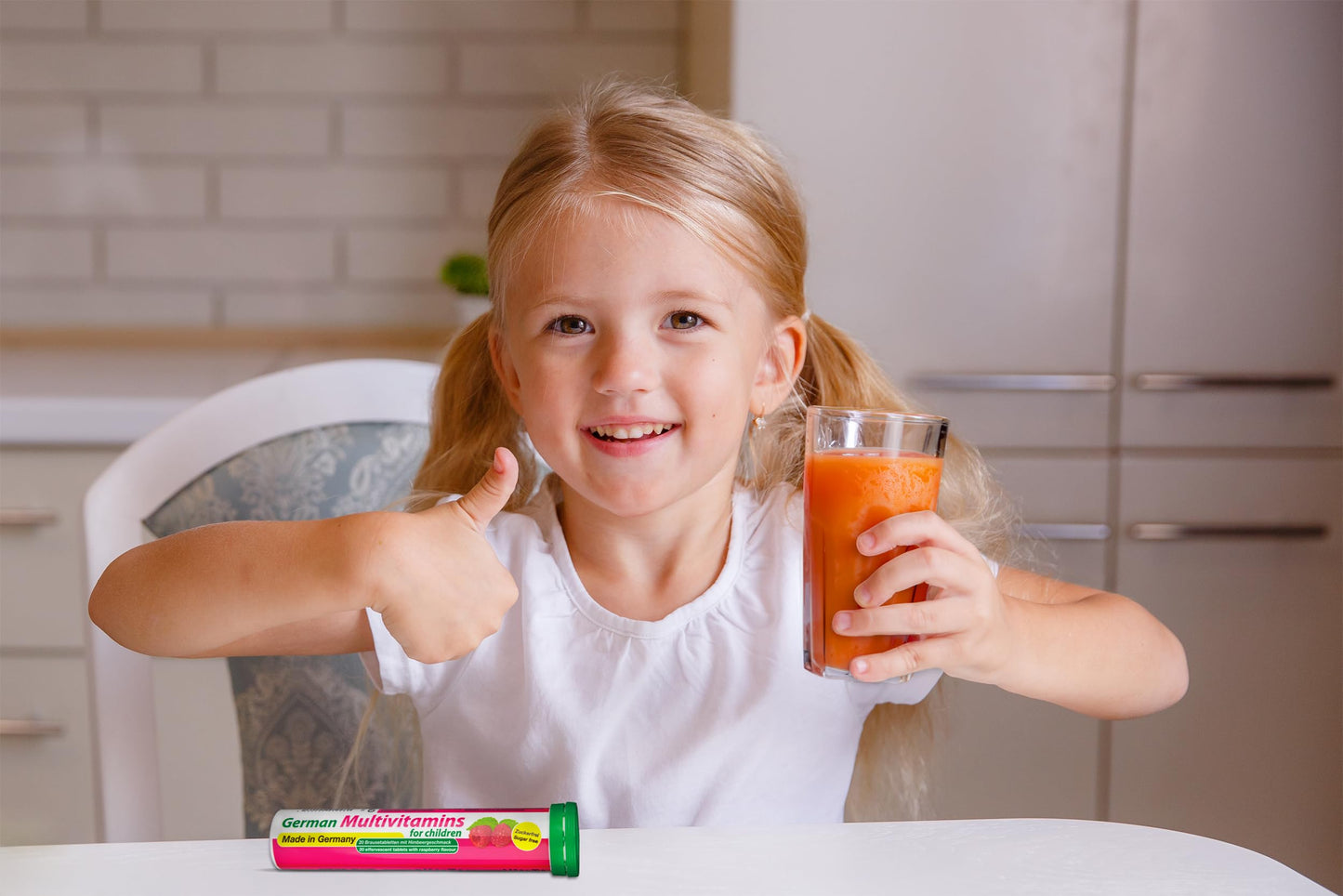 T&D German Multivitamin for Children 60 Drink Effervescent Tablets - Sweet Raspberry Flavour, Sugar Free, Vegan - Vitamin C, E, B1, B2, B6, B12, Folic Acid, Niacin Pharma – Made in Germany T&D buy supplements Au