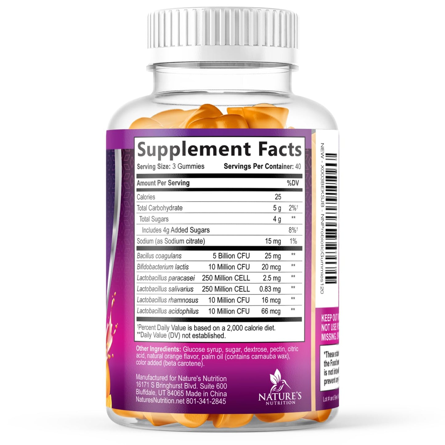 Probiotics for Digestive Health Gummies - 6 Unique Strains for Daily Immune Support & Gut Health, Supports Constipation, Gas & Bloating - Best Probiotic Supplement