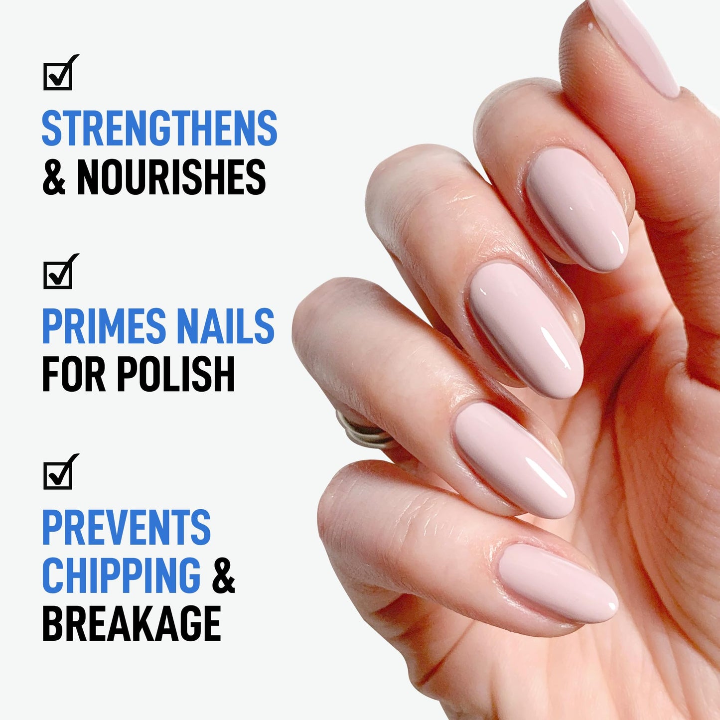 LONDONTOWN Nail Hardener & Base Coat – 2-in-1 Strengthening Treatment for Weak Brittle Nails, Biotin-Infused Nail Strengthener, Anti-Breakage Base Coat for Long Healthy Nails, 0.40 fl oz