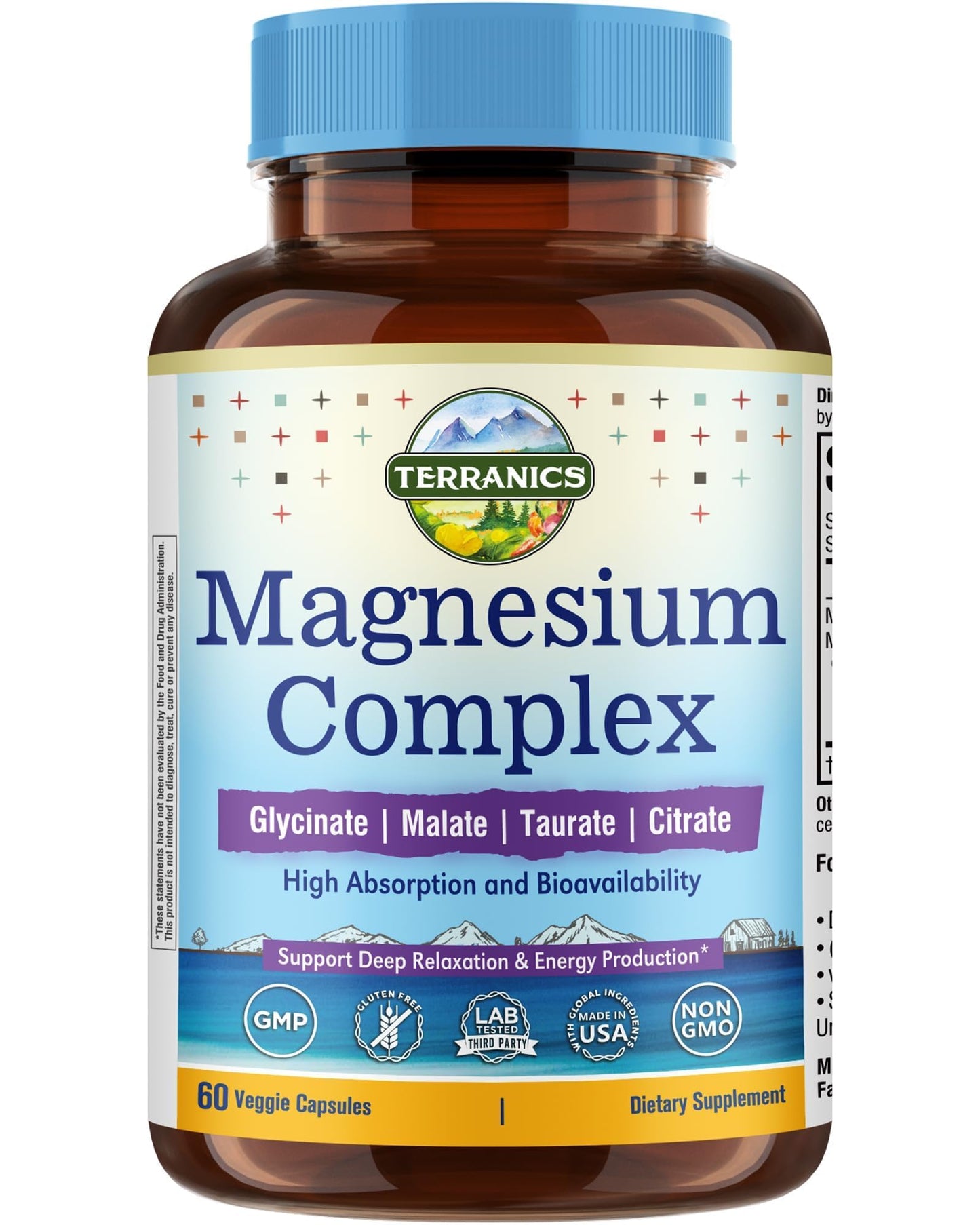 Terranics Magnesium Complex supplement bottle on a white background