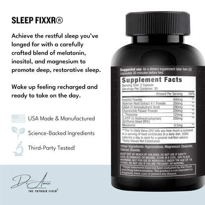 Fixxr Sleep Support by Dr. Amie | with Melatonin, Inositol, and Magnesium | 30 Day Supply, 60 Capsules Fixxr buy supplements Au
