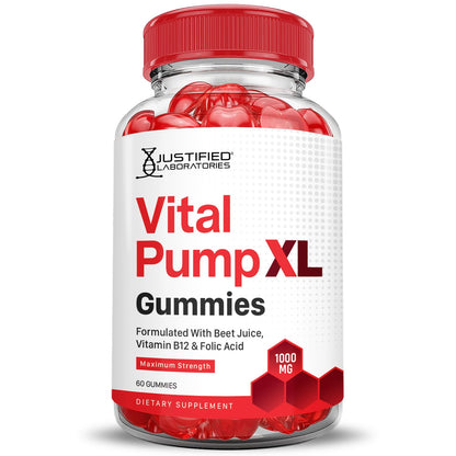 Justified Laboratories (5 Pack) Vital Pump XL Performance Gummies 1000MG Advanced Formula Vital PumpXL Formulated with Beet Juice ACV Pomegranate Beet Powder B12 Vegan Non GMO 300 Gummys Justified Laboratories buy supplements Au