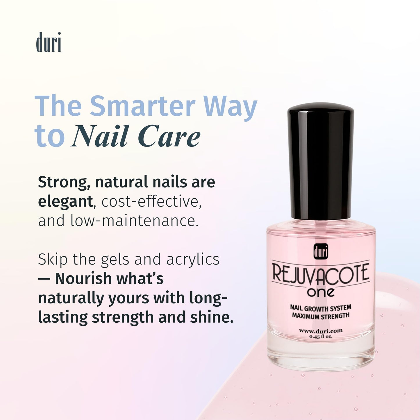 Duri Rejuvacote 1 Original Maximum Strength Nail Growth System Base and Top Coat - Nail Hardener Repair Chipping Strengthen Breaking