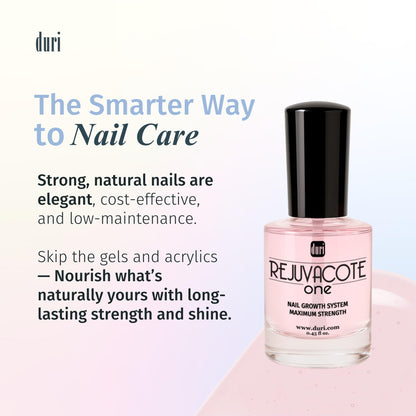Duri Rejuvacote 1 Original Maximum Strength Nail Growth System Base and Top Coat - Nail Hardener Repair Chipping Strengthen Breaking