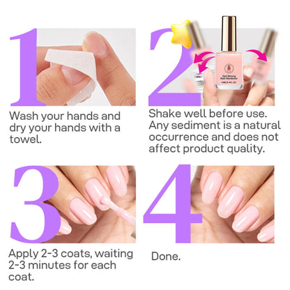 Nail Strengthener for Women, Pink Nail Hardener Extra Strong and Growth, Long-Lasting Quick Dry, Nail Strengthening Polish for Weak Brittle