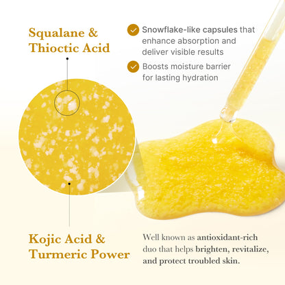 medicube Kojic Acid Turmeric Clarifying & Balancing Capsule Serum for Troubled Skin | Soothing & Brightening Facial Serum