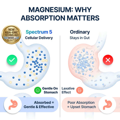Spectrum 5 Magnesium | 5-in-1 Complex + 72 Trace Minerals for Enhanced Absorption | Irish Sea Sourced | 500mg per Serving | Made in USA, Third Party Tested, GMP Certified SonoHealth buy supplements Au