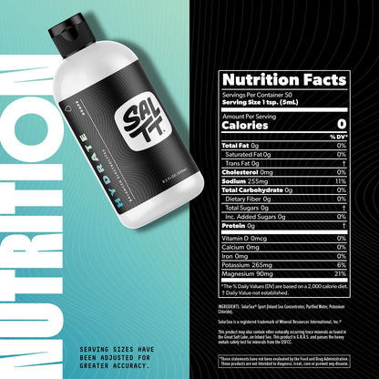 SALTT - Hydrate (8.3 oz) - Electrolytes Drops - Energy Boost - Sodium, Potassium, Magnesium, Zinc, Copper - Unflavored - Ultra Low Carb - Zero Sugar, Vegan, Gluten Free, Non GMO - By Keto Chow