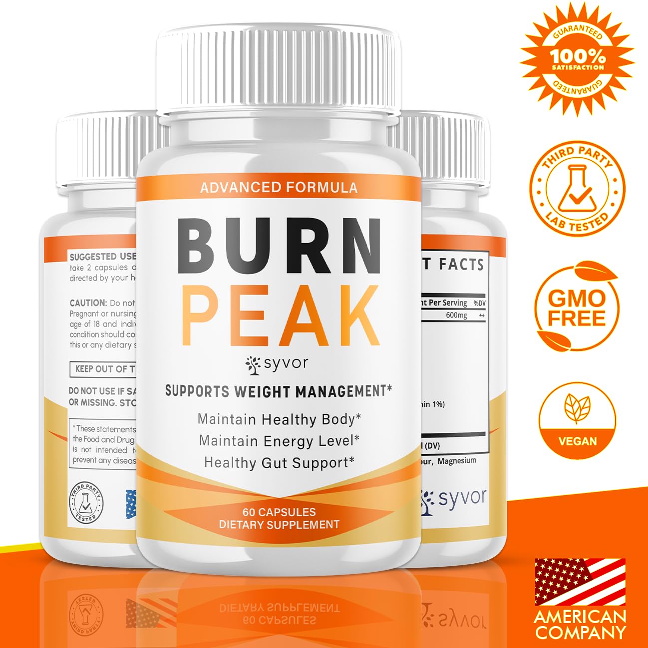 (5 Pack) Burn Peak Capsules, Official Burnpeak Pink Salt Pills with All Natural Ingredients, Advanced Health and Wellness Supplement with Premium Vitamins for Active Lifestyle Support (300 Capsules) Syvor buy supplements Au