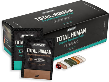 ONNIT Total Human Adult Multivitamin Comprehensive Capsule Packs with Day and Night Support, Daily Vitamin Packs for Men and Women, Dietary Supplement Capsules, 30-Day Supply, 60 Packs ONNITBuy Supplements Australia