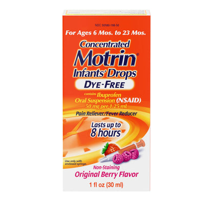Infants’ Motrin Infant Ibuprofen Oral Suspension Concentrated Drops, NSAID Fever Reducer & Pain Reliever for Babies, Dye Free, Alcohol-Free, Berry Flavor, Includes Enclosed Syringe, 1 fl. oz Infants' Motrin buy supplements Au